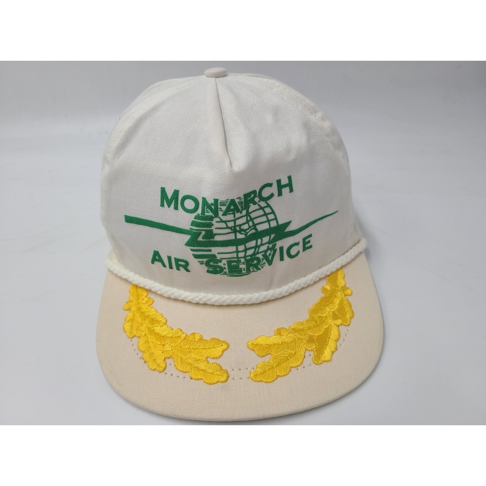 Vintage Monarch Air Service Scrambled Eggs Rope Strapback Adjustable Hat Cap Men